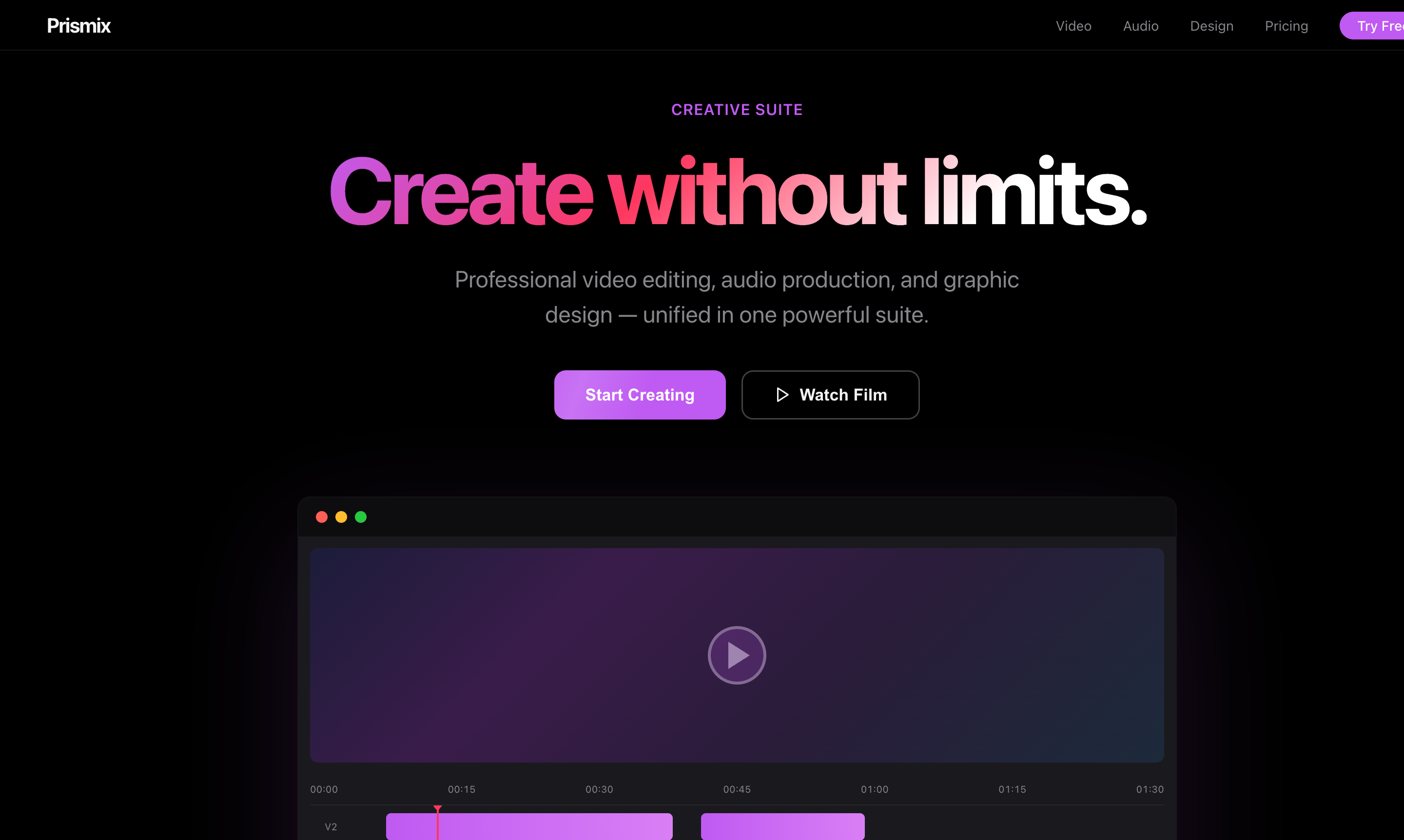 Prismix demo screenshot